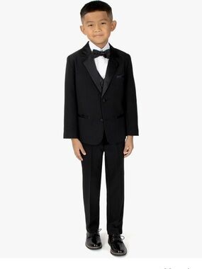 Spring Notion Classic Black Boys' Tuxedo Set with Bow Tie only used once